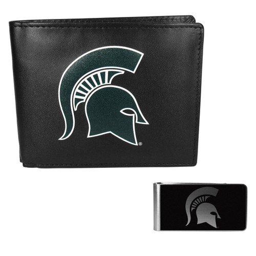 Michigan State Spartans Bi-fold Wallet & Black Money Clip
