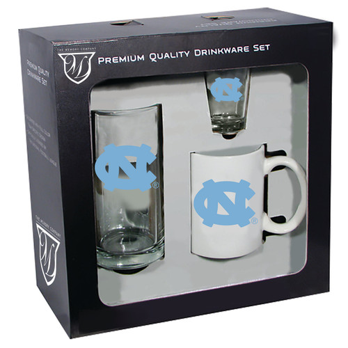 North Carolina Tar Heels 3 Piece Drinkware Gift Set