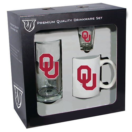Oklahoma Sooners 3 Piece Drinkware Gift Set