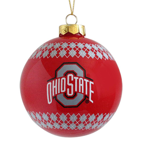 Ohio State Buckeyes Argyle Ball Ornament