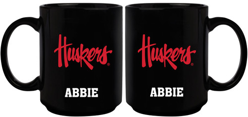 Nebraska Cornhuskers Personalized 15 oz. Black Mug