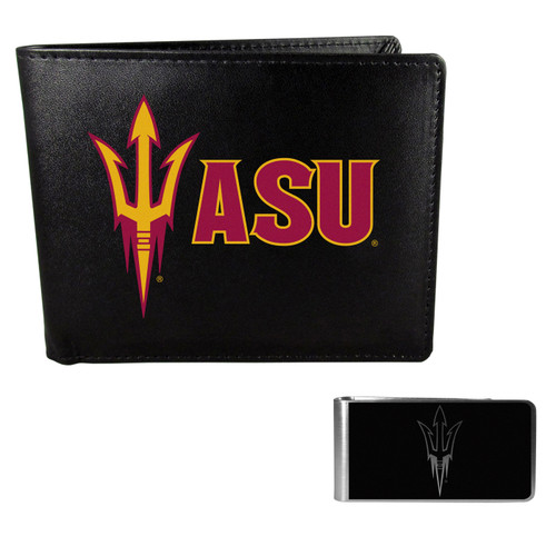 Arizona State Sun Devils Bi-fold Wallet & Black Money Clip