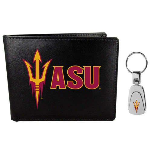 Arizona State Sun Devils Bi-fold Wallet & Steel Key Chain