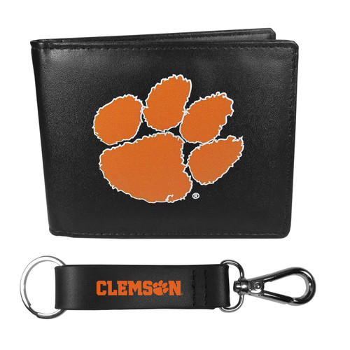 Clemson Tigers Bi-fold Wallet & Strap Key Chain