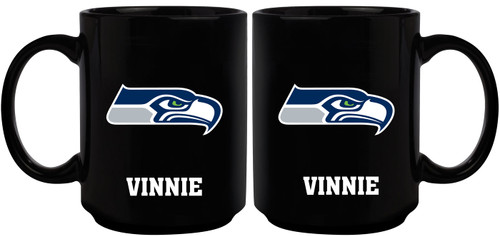 Seattle Seahawks Personalized 15 oz. Black Mug