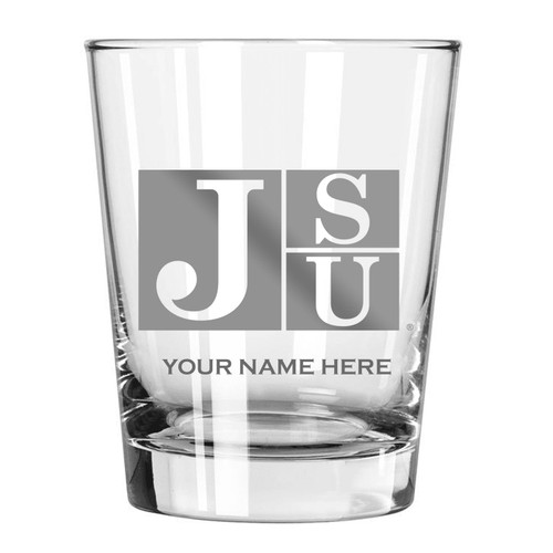Jackson State Tigers Personalized 15 oz. Etched Double Old Fashioned Glass