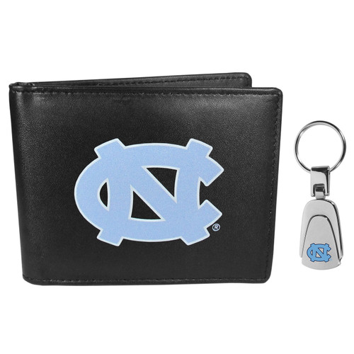 North Carolina Tar Heels Bi-fold Wallet & Steel Key Chain