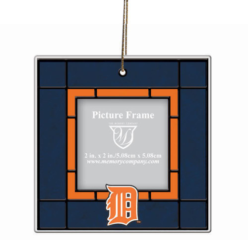 Detroit Tigers Art Glass Picture Frame Ornament