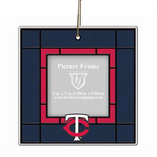 Minnesota Twins Art Glass Picture Frame Ornament