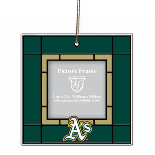 Oakland Athletics Art Glass Picture Frame Ornament