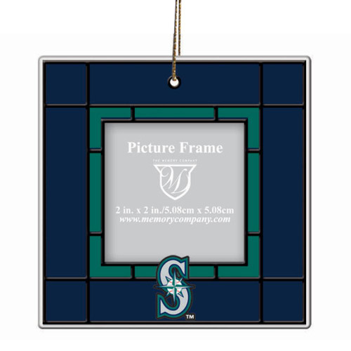 Seattle Mariners Art Glass Picture Frame Ornament