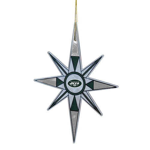 New York Jets Art Glass Snowflake Ornament