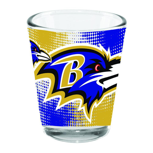 Baltimore Ravens 2 oz. Full Wrap Shot Glass