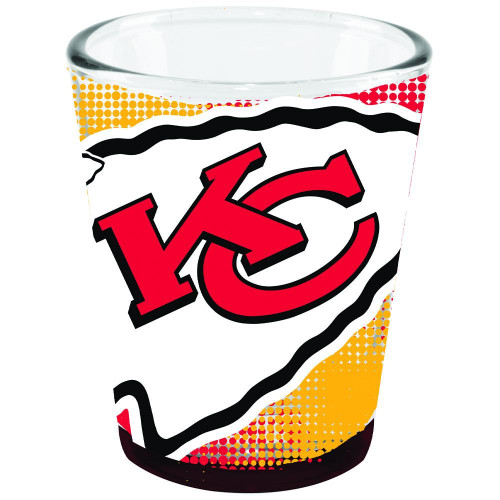 Kansas City Chiefs 2 oz. Full Wrap Highlight Bottom Shot Glass