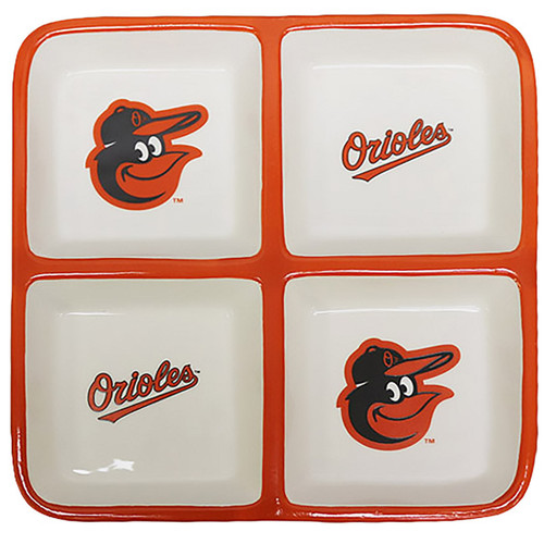 Baltimore Orioles Ceramic 4 Section Square Tray