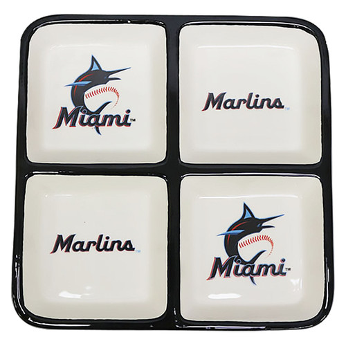 Miami Marlins Ceramic 4 Section Square Tray