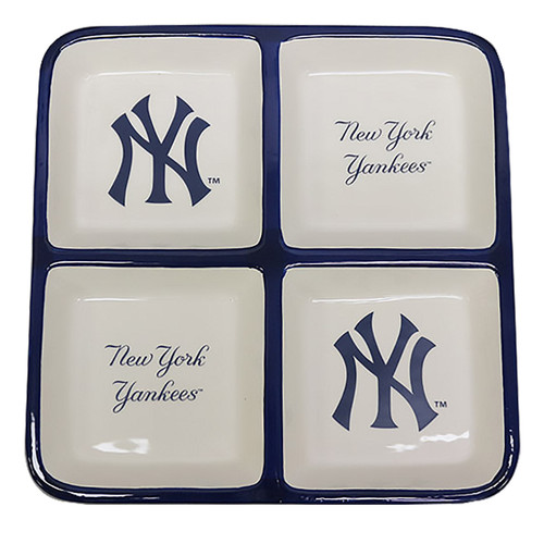New York Yankees Ceramic 4 Section Square Tray