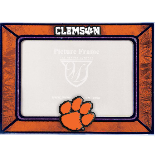 Clemson Tigers Art Glass Horizontal Picture Frame