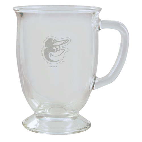 Baltimore Orioles 16 oz. Etched Glass Cafe Mug