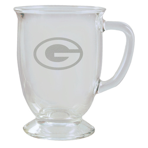 Green Bay Packers 16 oz. Etched Glass Cafe Mug