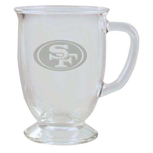 San Francisco 49ers 16 oz. Etched Glass Cafe Mug