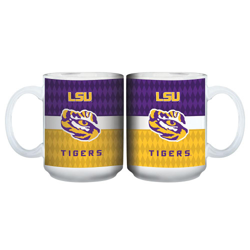 LSU Tigers 15 oz. White Mug with Inner Color
