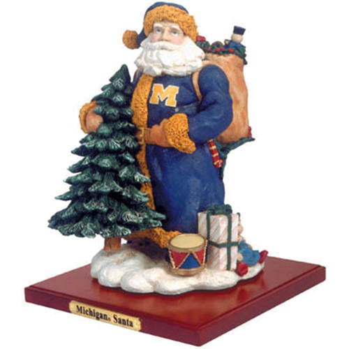 Michigan Wolverines Classic Santa Ornament
