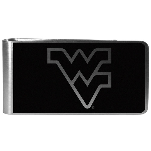 West Virginia Mountaineers Black and Steel Money Clip