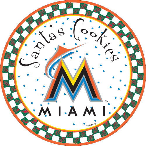 Miami Marlins Santa Cookie Plate