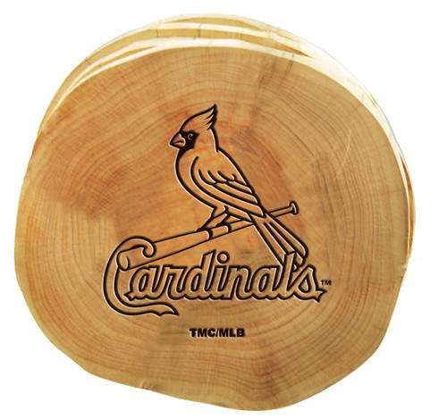 St. Louis Cardinals 4-Piece Wood Cut Round Coaster Set
