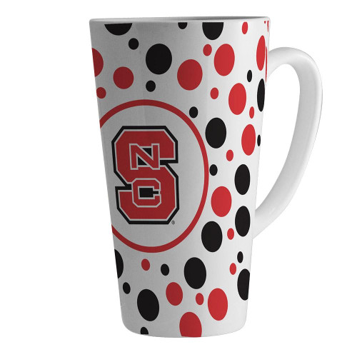 North Carolina State Wolfpack 16 oz. Polka Dot Latte Mug