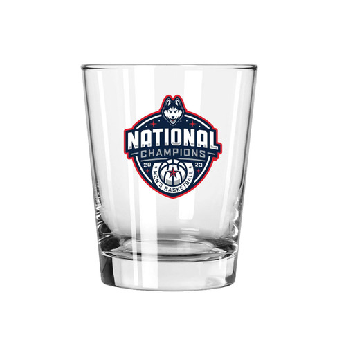 Connecticut Huskies National Champs 15 oz. Old Fashioned Glass