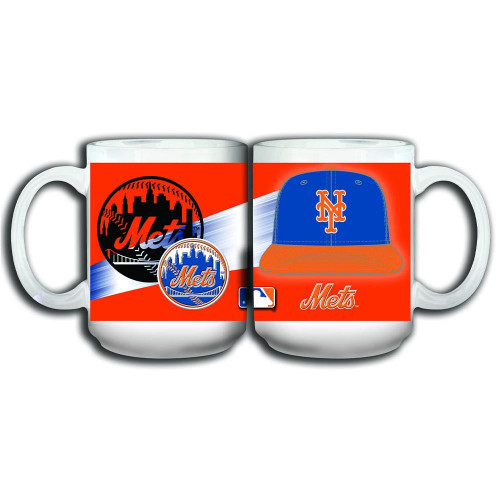 New York Mets 15 oz. White 3D Mug