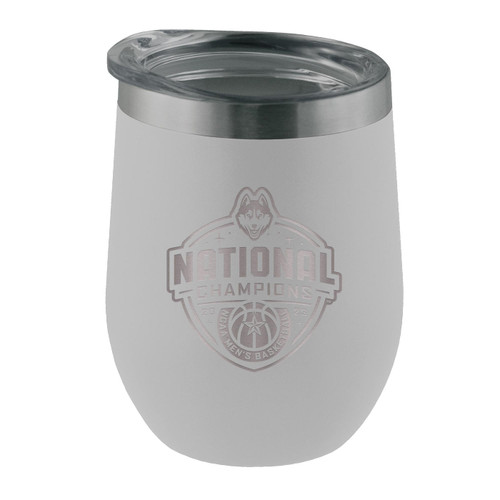 UConn Huskies White 16 oz. Stainless Steel Stemless Tumbler