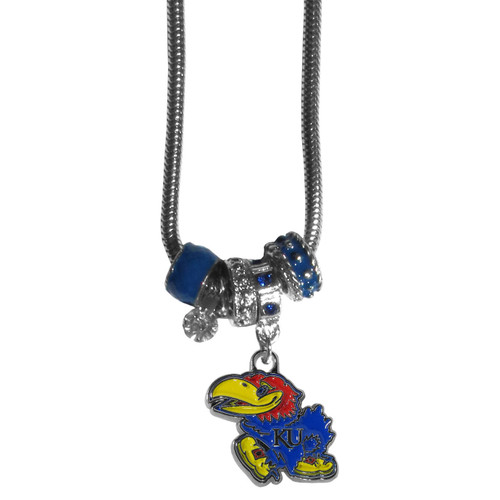 Kansas Jayhawks Euro Bead Necklace