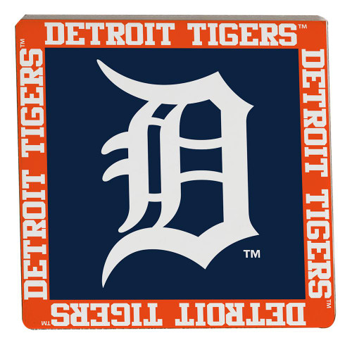 Detroit Tigers 4-Piece Ceramic Team Uniform Coaster Set in Wood Caddy