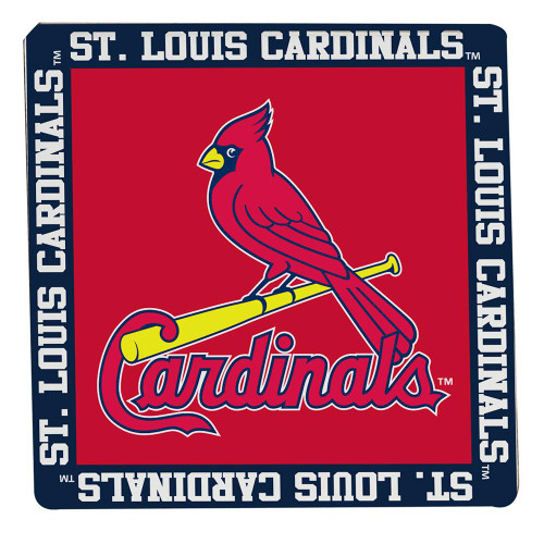 St. Louis Cardinals 4-Piece Ceramic Team Uniform Coaster Set in Wood Caddy