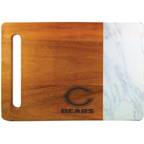 Chicago Bears 12"" x 16"" Acacia Cutting Board with Faux Marble