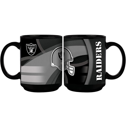 Las Vegas Raiders 15 oz. Black Carbon Fiber Mug
