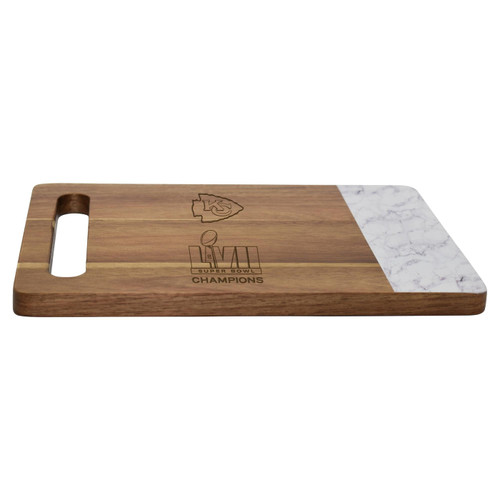 Kansas City Chiefs 12"" x 16"" Acacia Cutting Board with Faux Marble