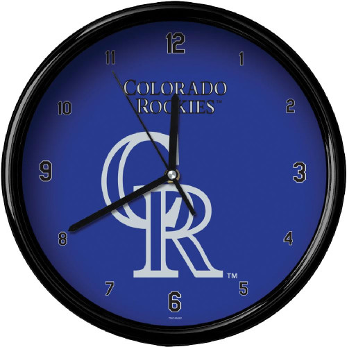 Colorado Rockies MLB Black Rim Clock