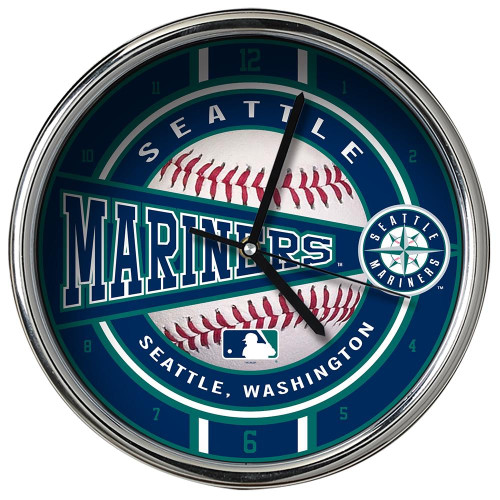 Seattle Mariners Chrome Clock