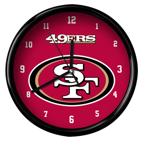 San Francisco 49ers NFL Black Rim Clock