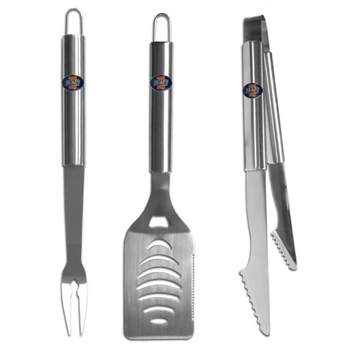 Illinois Fighting Illini 3 Piece Stainless Steel BBQ Set