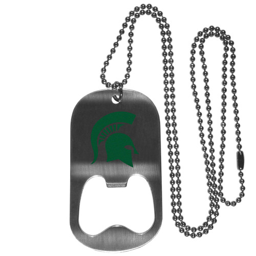 Michigan State Spartans Bottle Opener Tag Necklace