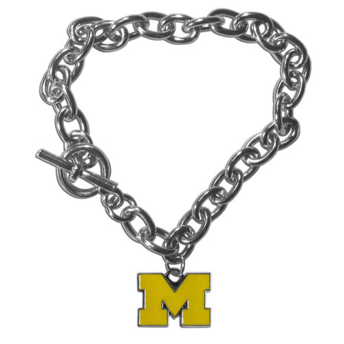 Michigan Wolverines Charm Chain Bracelet