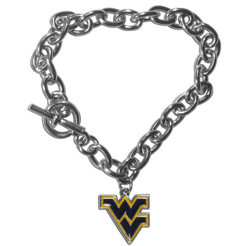 West Virginia Mountaineers Charm Chain Bracelet