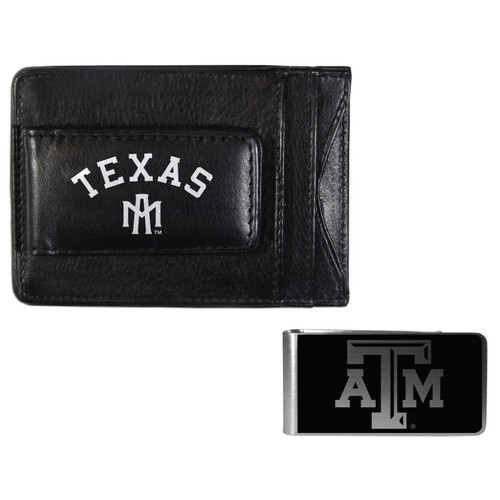 Texas A&M Aggies Leather Cash & Cardholder & Black Money Clip