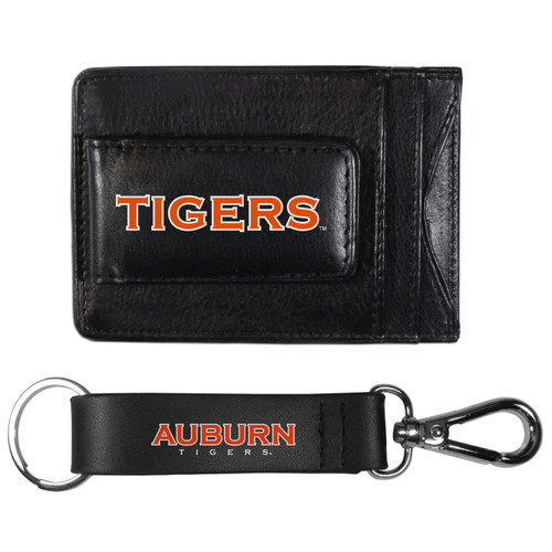 Auburn Tigers Leather Cash & Cardholder & Strap Key Chain