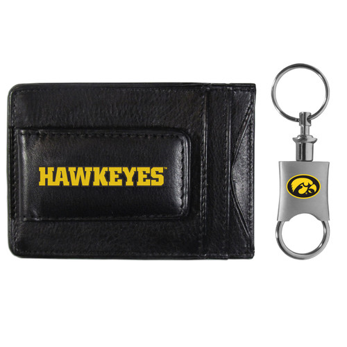 Iowa Hawkeyes Leather Cash & Cardholder & Valet Key Chain